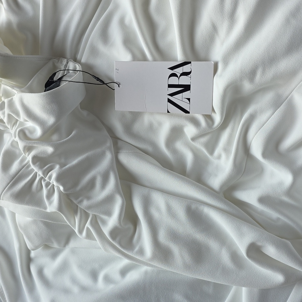 Zara  Strapless Maxi Dress White Size S - Picture 10 of 10